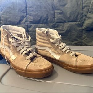 Vans White and Cream High-Top Sneakers